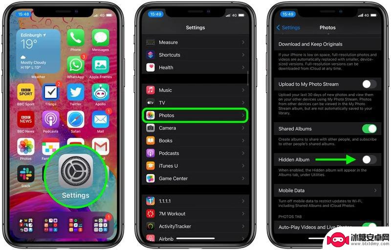 苹果手机怎么把隐藏相册隐藏起来 iOS 14 如何隐藏照片中的隐藏相册